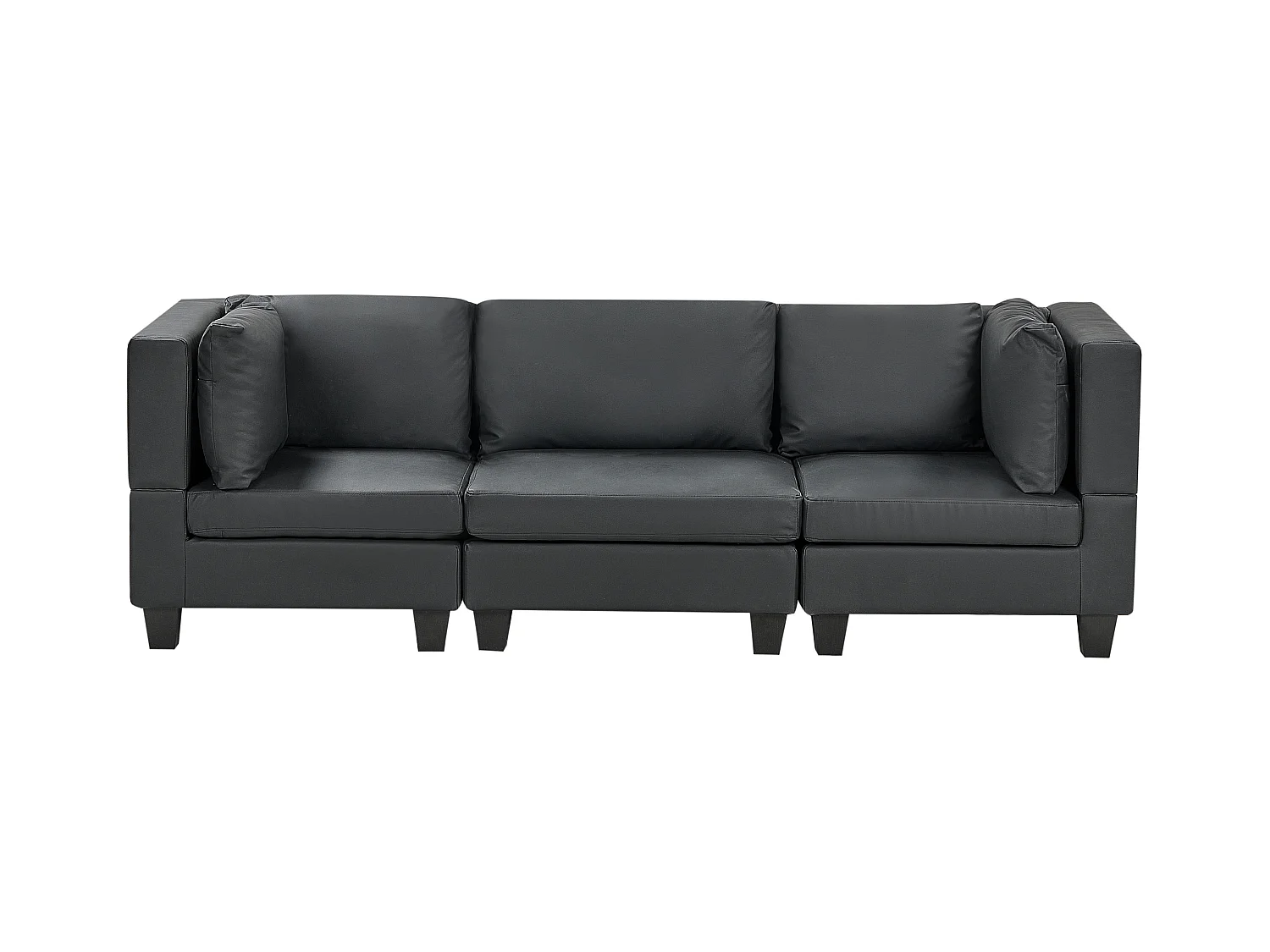 Canapé modulable 3 places UNSTAD Cuir PU Noir