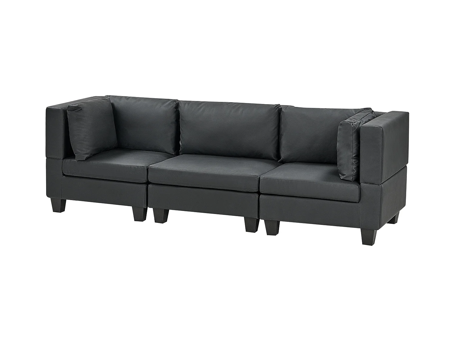 Canapé modulable 3 places UNSTAD Cuir PU Noir