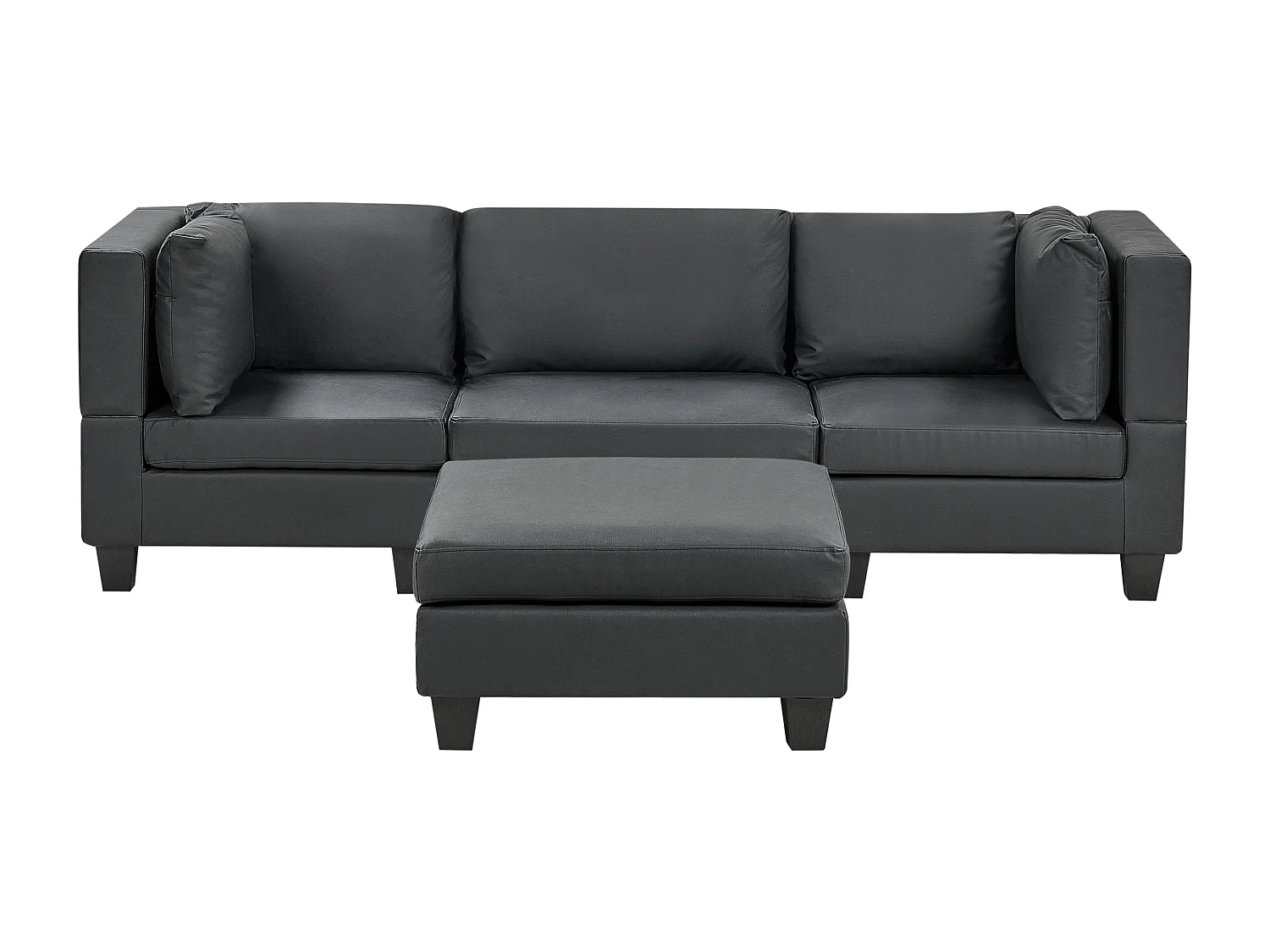 Canapé modulable 3 places UNSTAD Cuir PU Noir