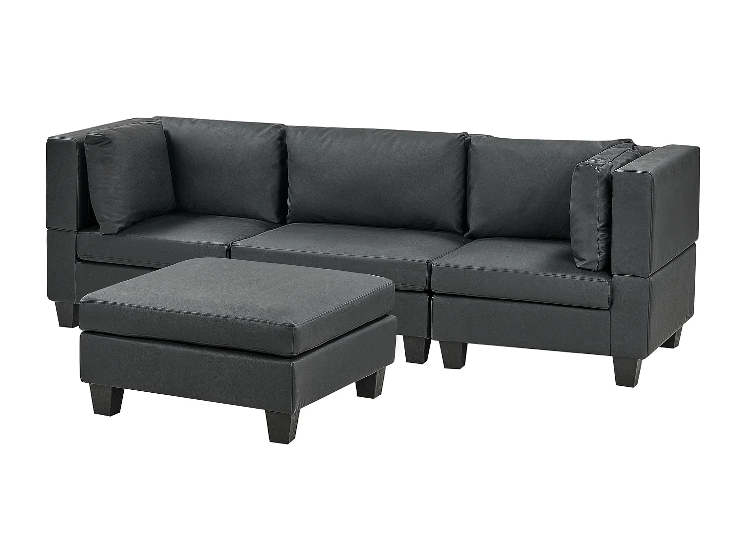 Canapé modulable 3 places UNSTAD Cuir PU Noir