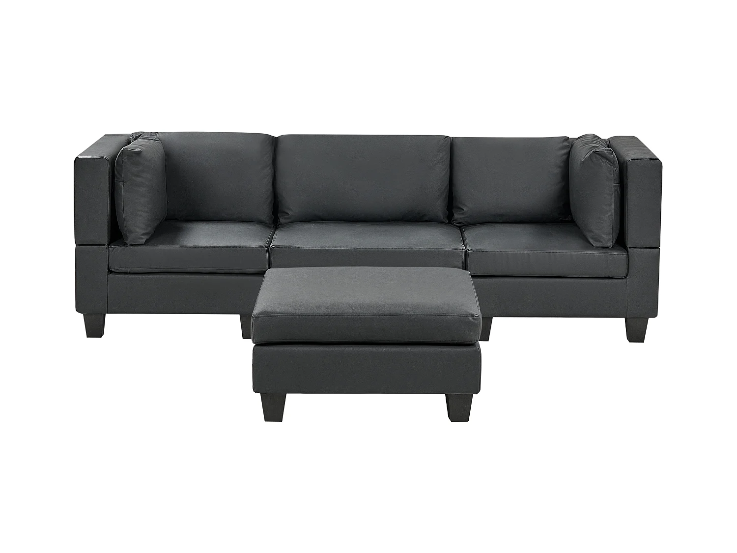 Canapé modulable 3 places UNSTAD Cuir PU Noir