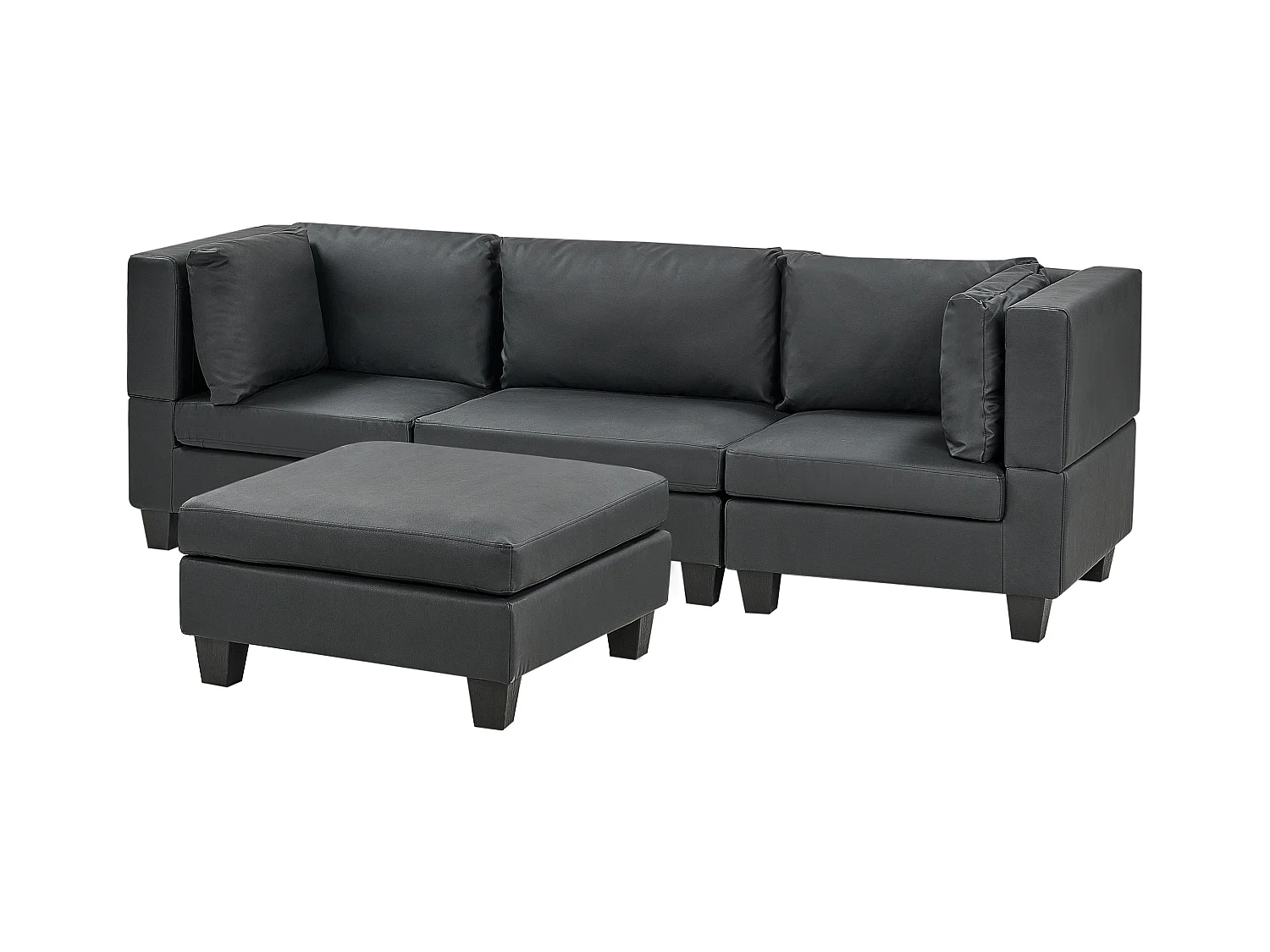 Canapé modulable 3 places UNSTAD Cuir PU Noir