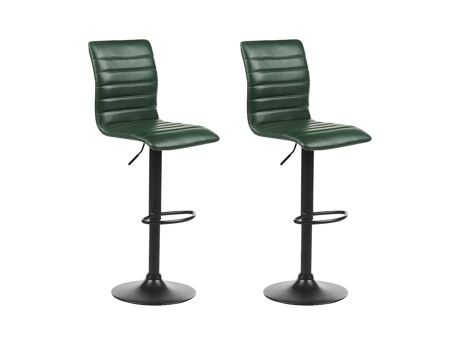 Lot de 2 chaises de bar LUCERNE Cuir PU Vert foncé