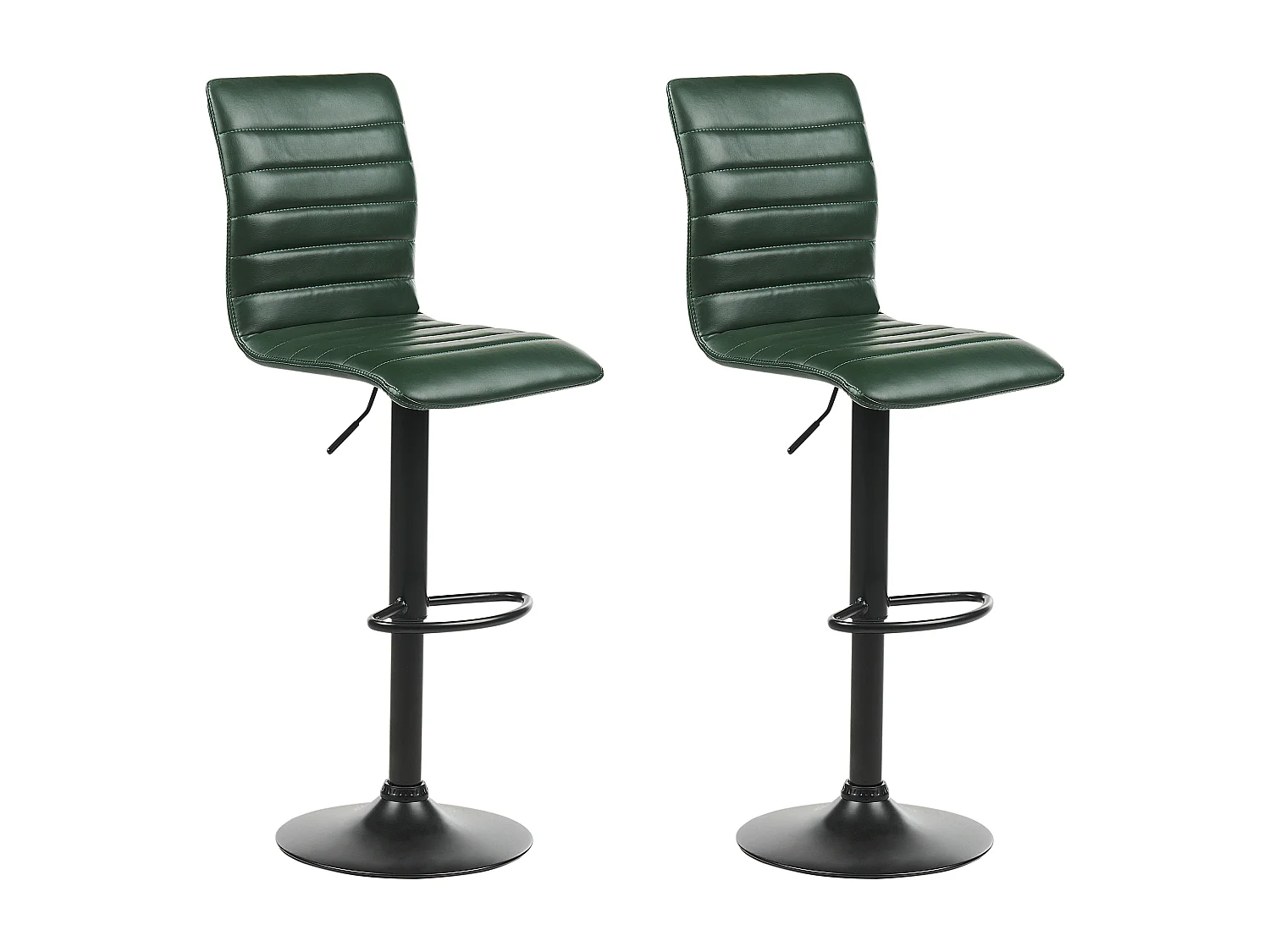 Conjunto de 2 bancos de bar LUCERNE Pele sintética Verde escuro