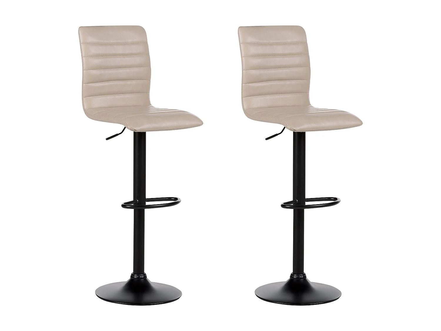 Lot de 2 chaises de bar LUCERNE Cuir PU Beige clair