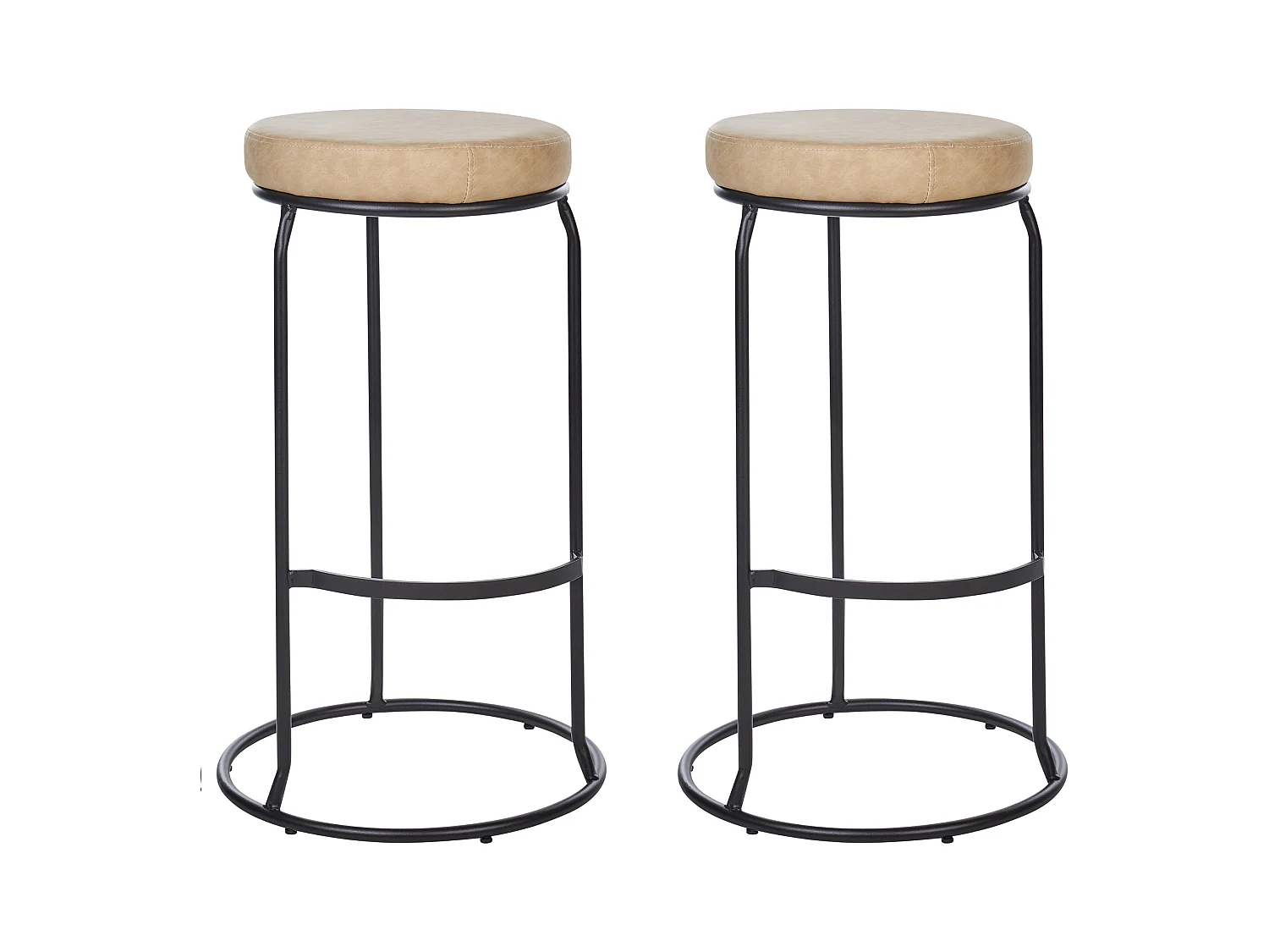 Lot de 2 tabourets de bar MILROY Cuir PU Beige