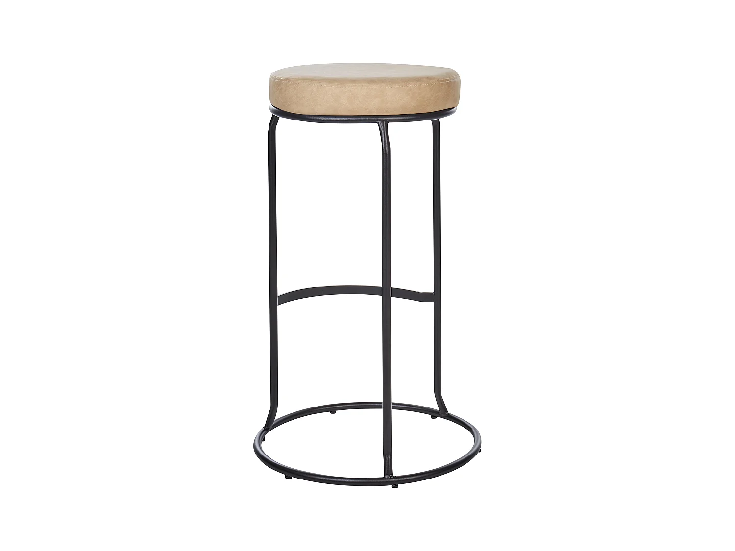 Lot de 2 tabourets de bar MILROY Cuir PU Beige