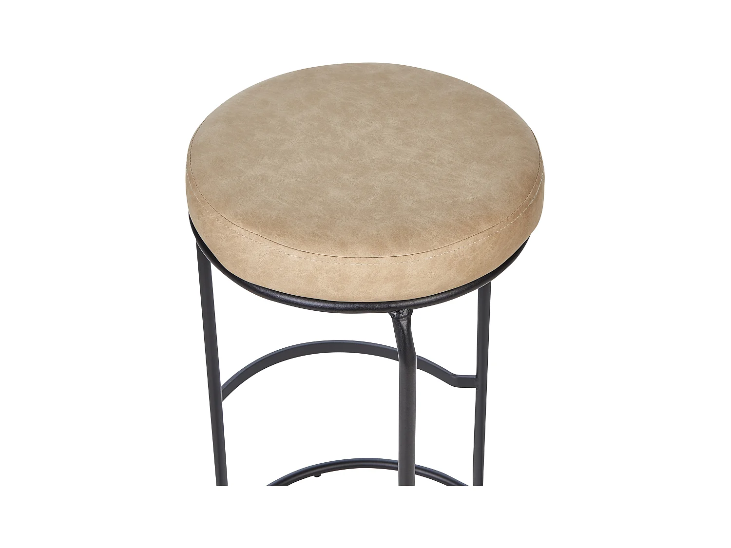 Lot de 2 tabourets de bar MILROY Cuir PU Beige