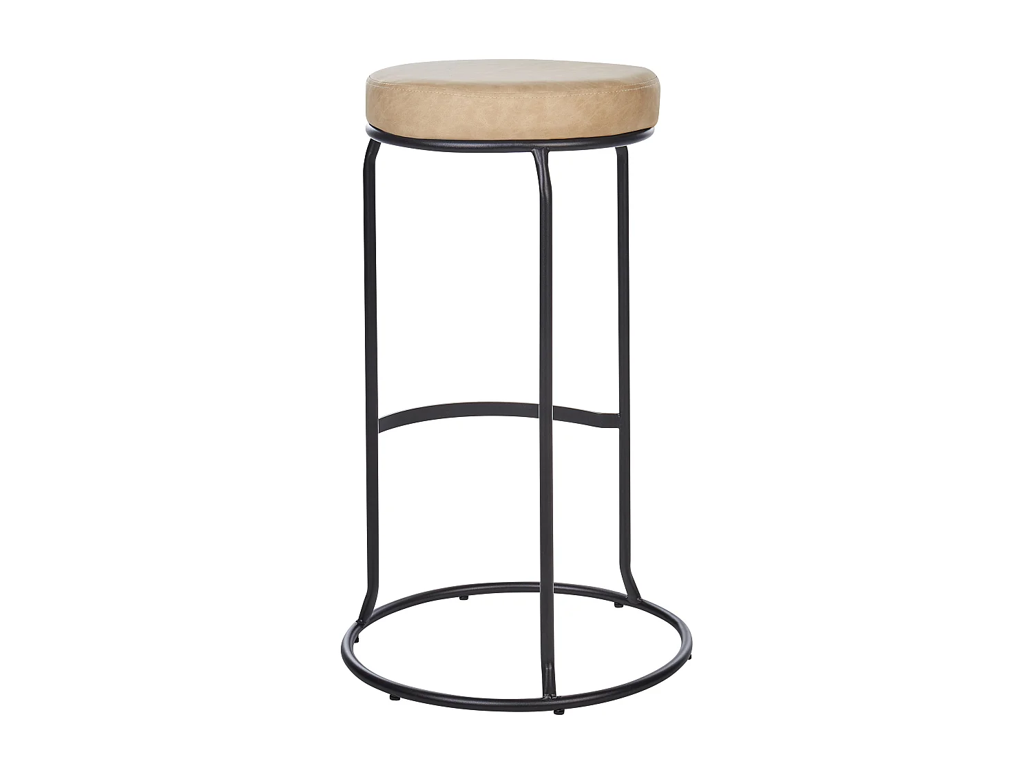 Lot de 2 tabourets de bar MILROY Cuir PU Beige