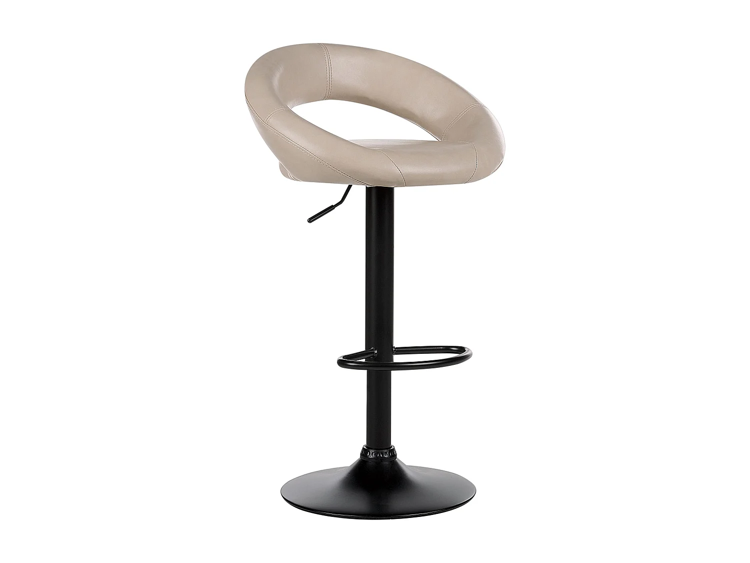 Lot de 2 chaises de bar PEORIA Cuir PU Beige clair