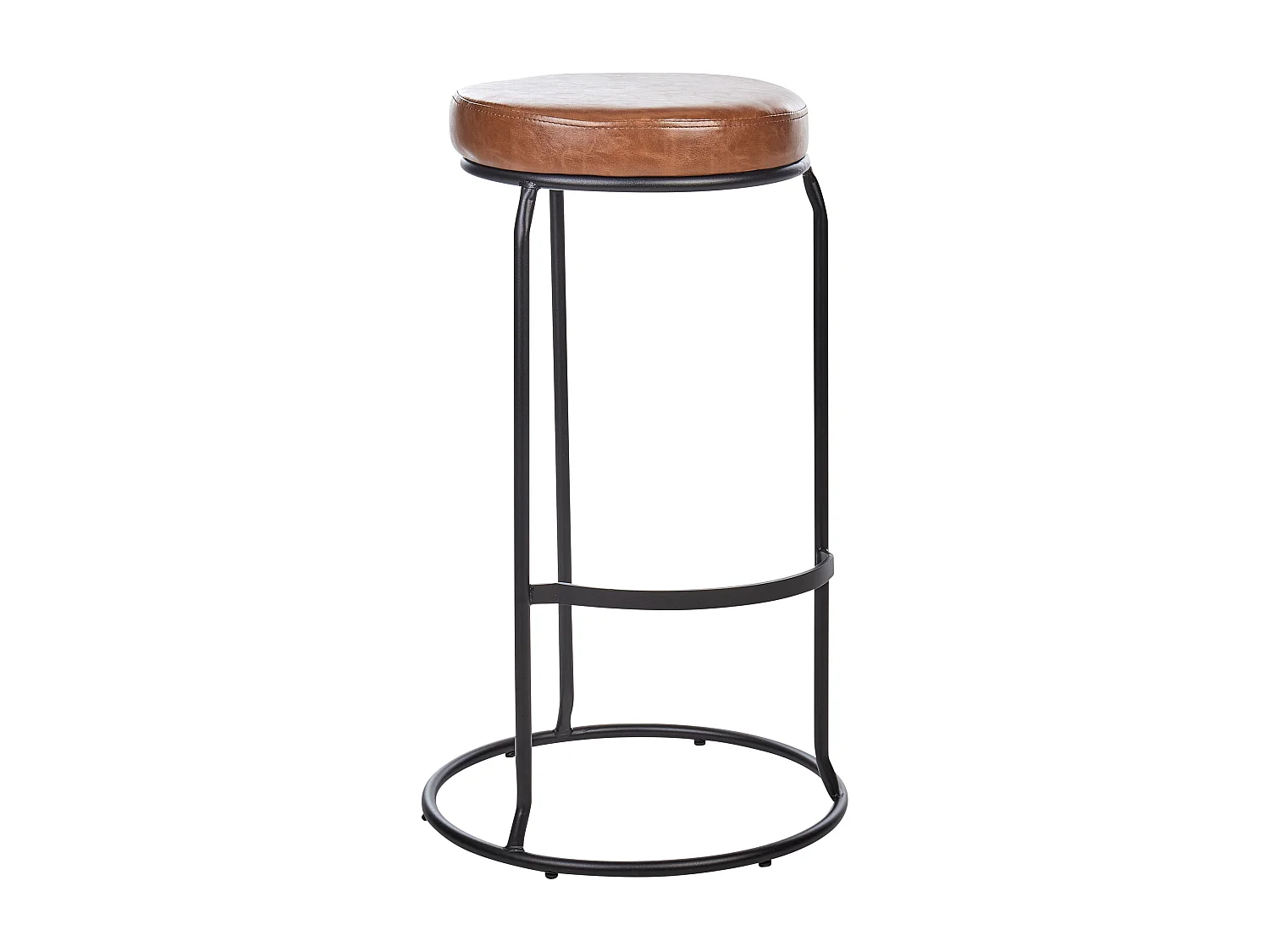 Lot de 2 tabourets de bar MILROY Cuir PU Marron