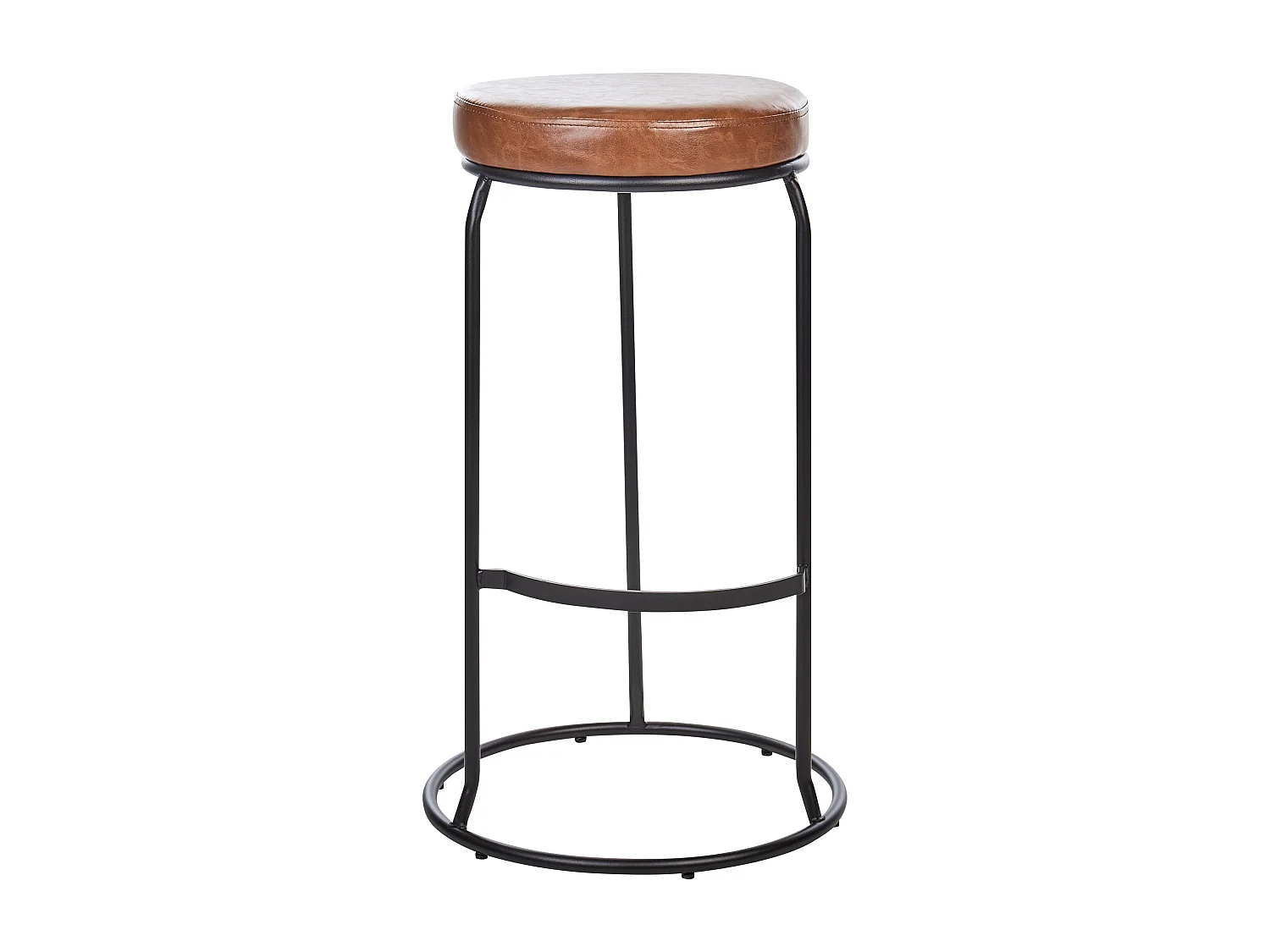 Lot de 2 tabourets de bar MILROY Cuir PU Marron