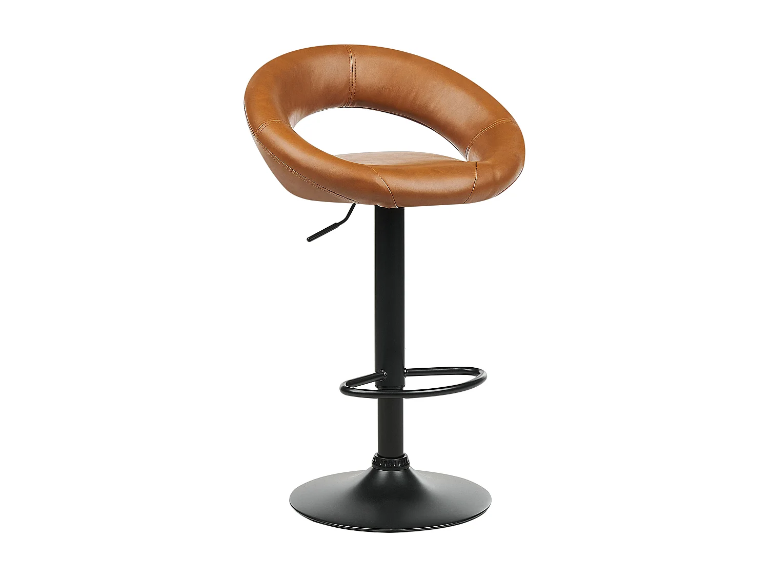 Lot de 2 chaises de bar PEORIA Cuir PU Marron doré