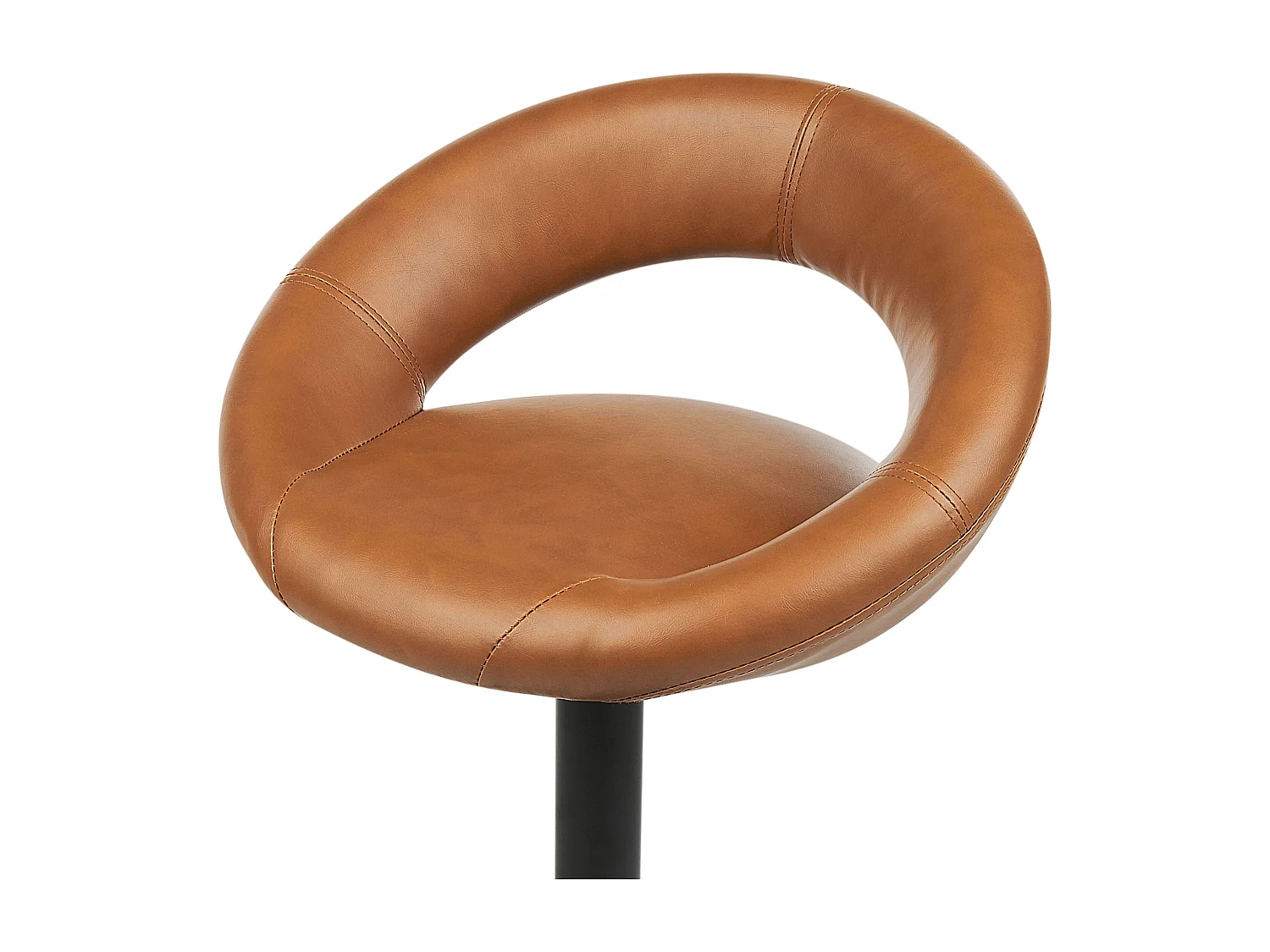 Lot de 2 chaises de bar PEORIA Cuir PU Marron doré