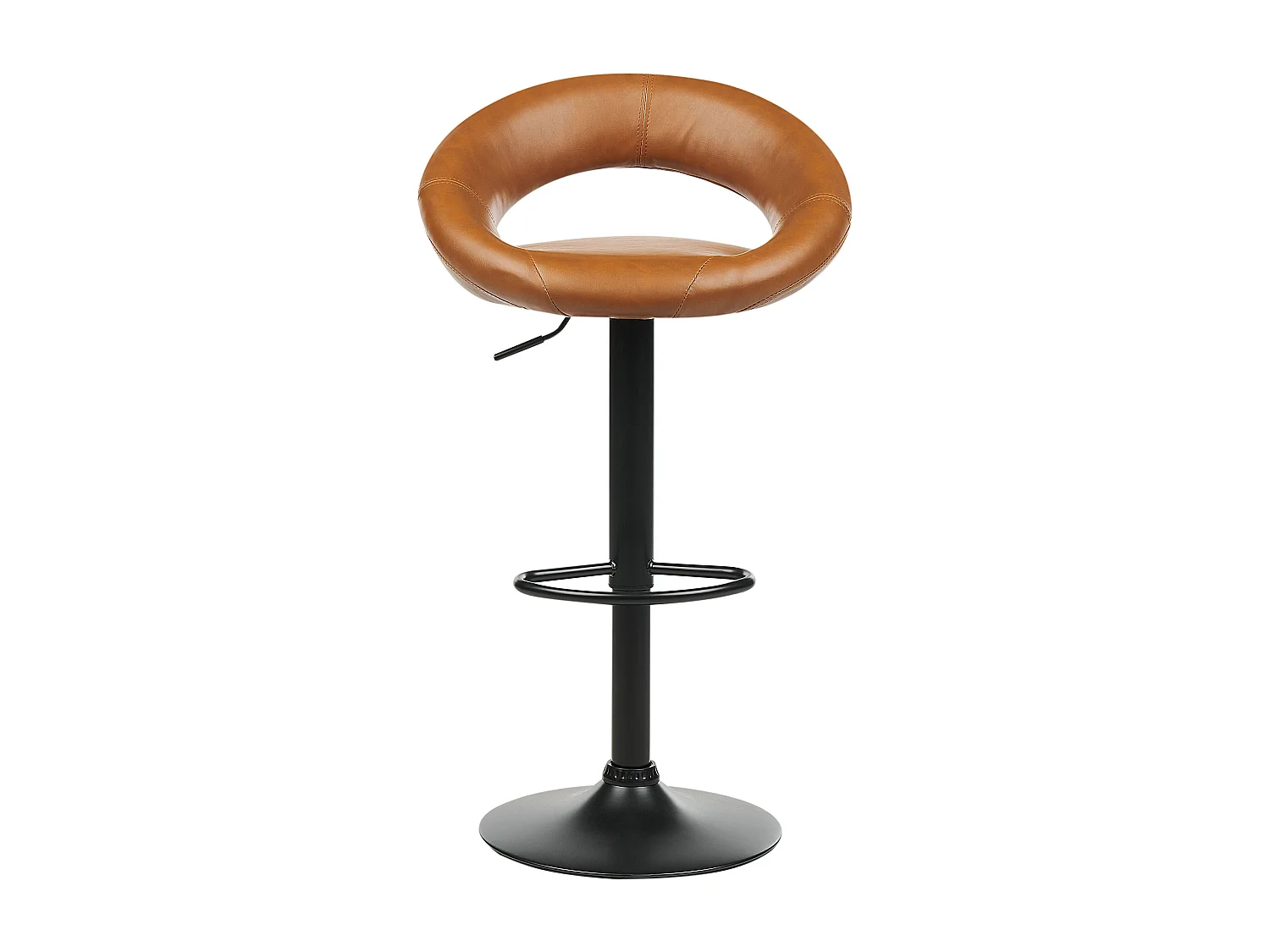 Lot de 2 chaises de bar PEORIA Cuir PU Marron doré