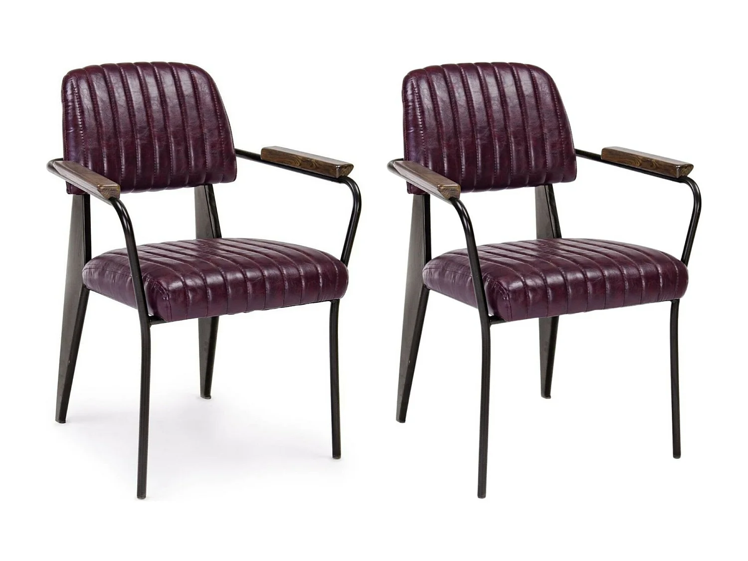 Fauteuil simili et métal Vintage (lot de 2) - CLARK