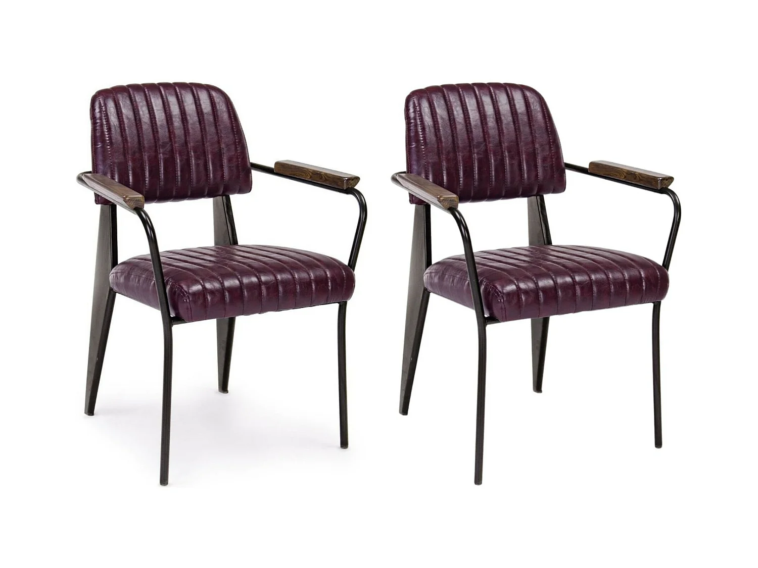 Fauteuil simili et métal Vintage (lot de 2) - CLARK