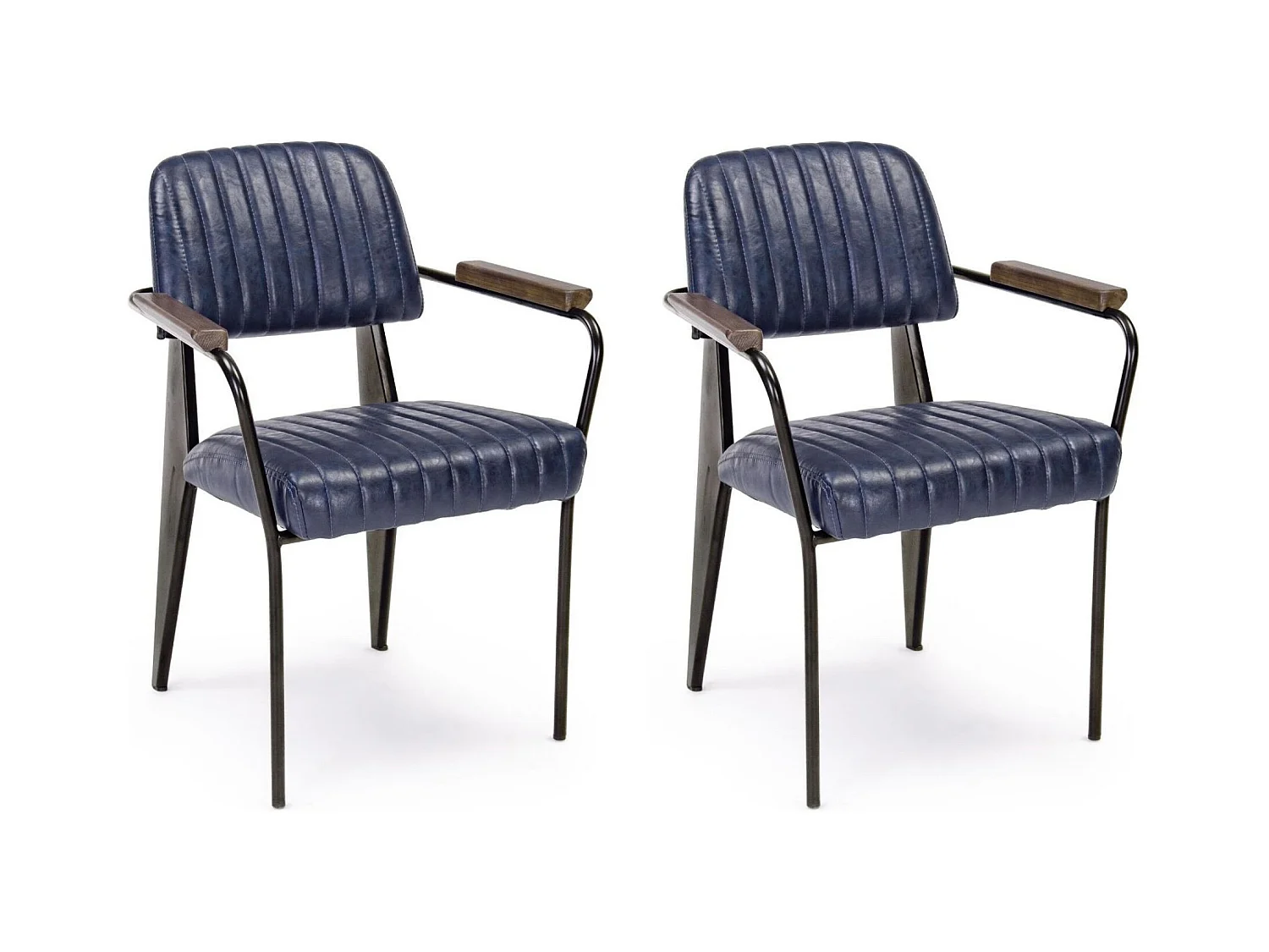 Fauteuil simili et métal Vintage (lot de 2) - CLARK
