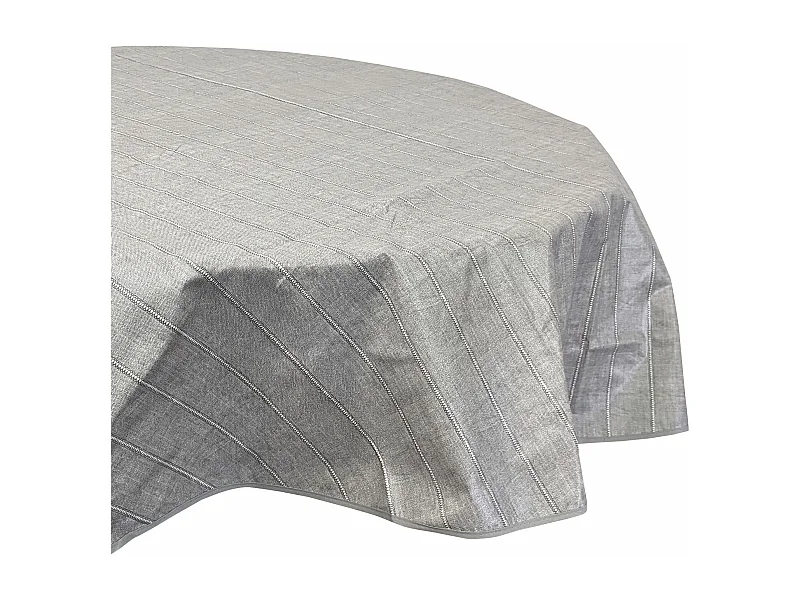Nappe ronde 160 cm antitaches BALANCE couleur gris