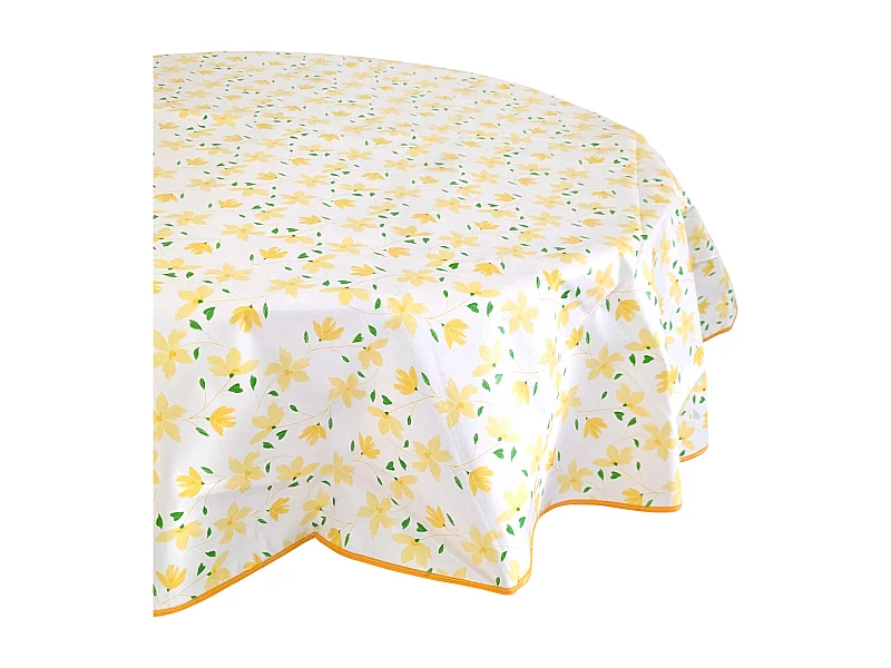 Nappe ronde 160 cm antitaches BLOOM BLOOM jaune