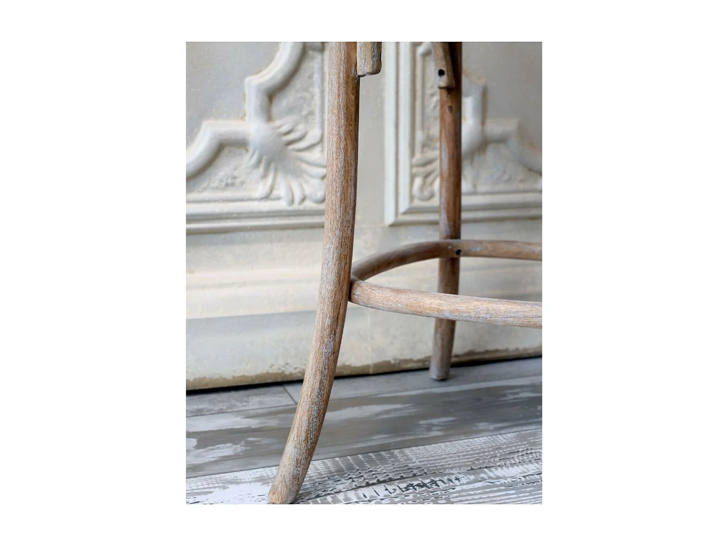 Tabouret de bar en bois et osier marron 43.5 x 51.5 x 103 cm