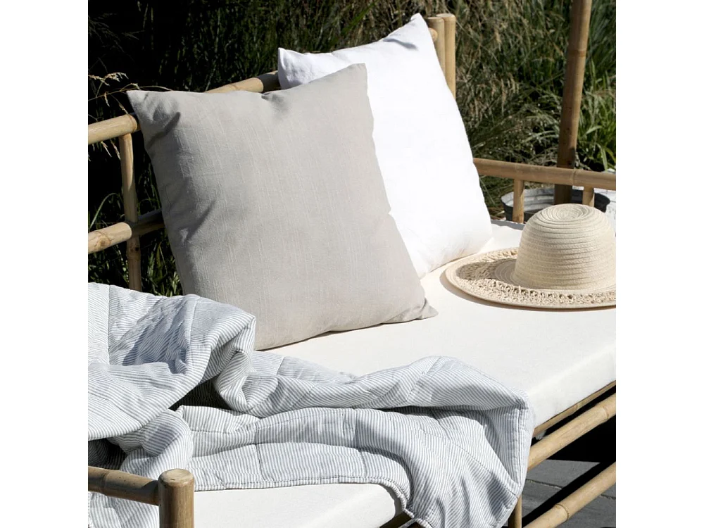 Canapé en bambou avec coussin marron 130 x 72 x 80 cm