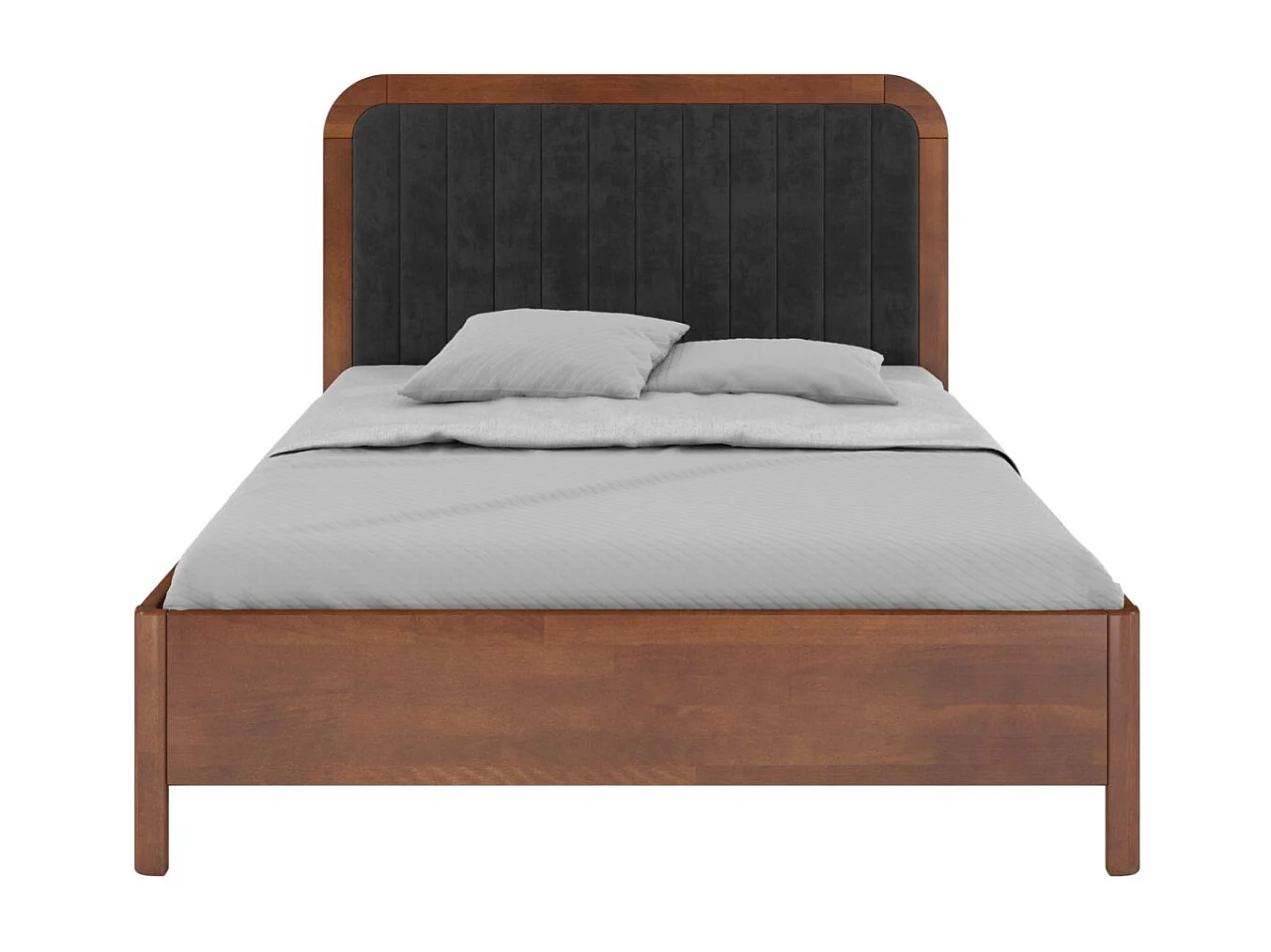 Łóżko bukowe Visby MODENA, 140X200, orzech/czarny