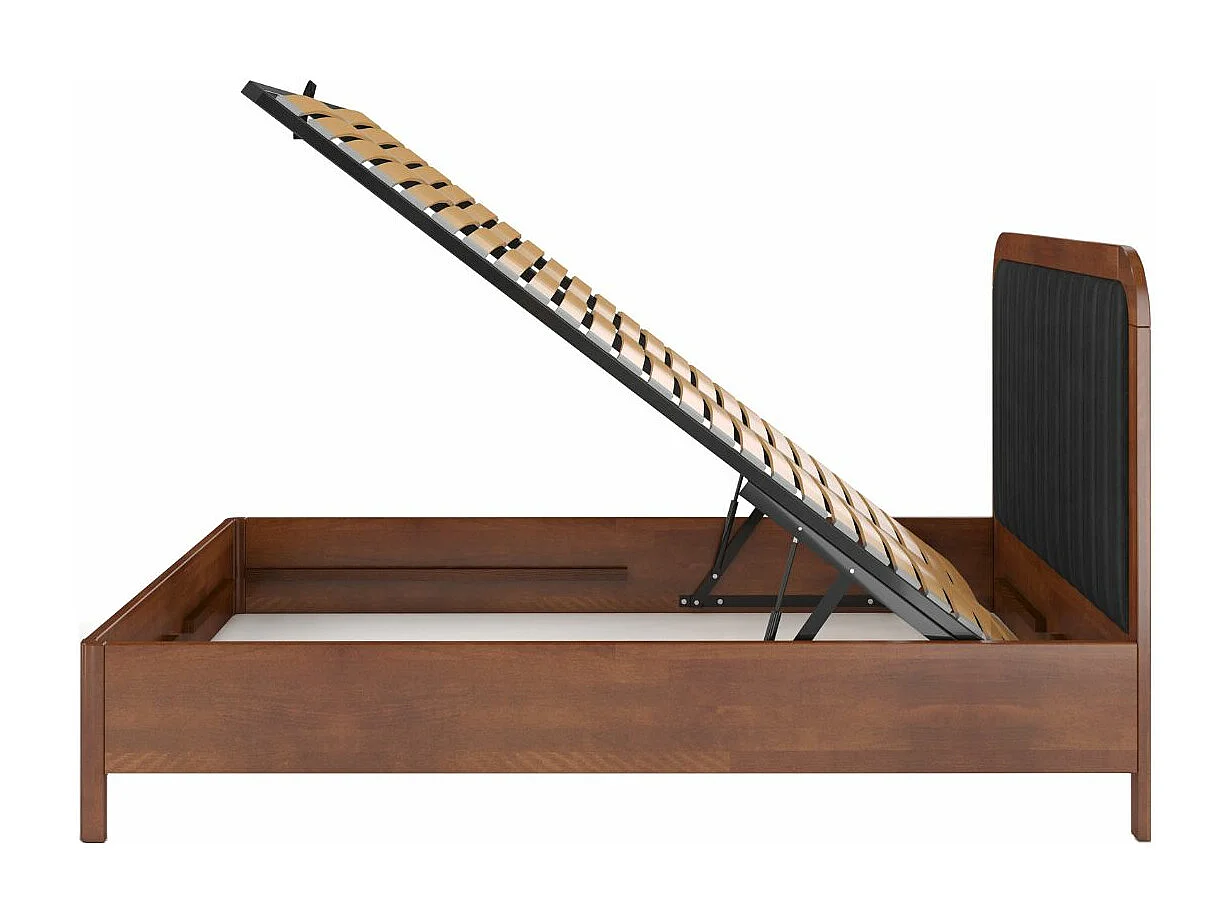 Łóżko bukowe Visby MODENA BC, 140X200, orzech/czarny