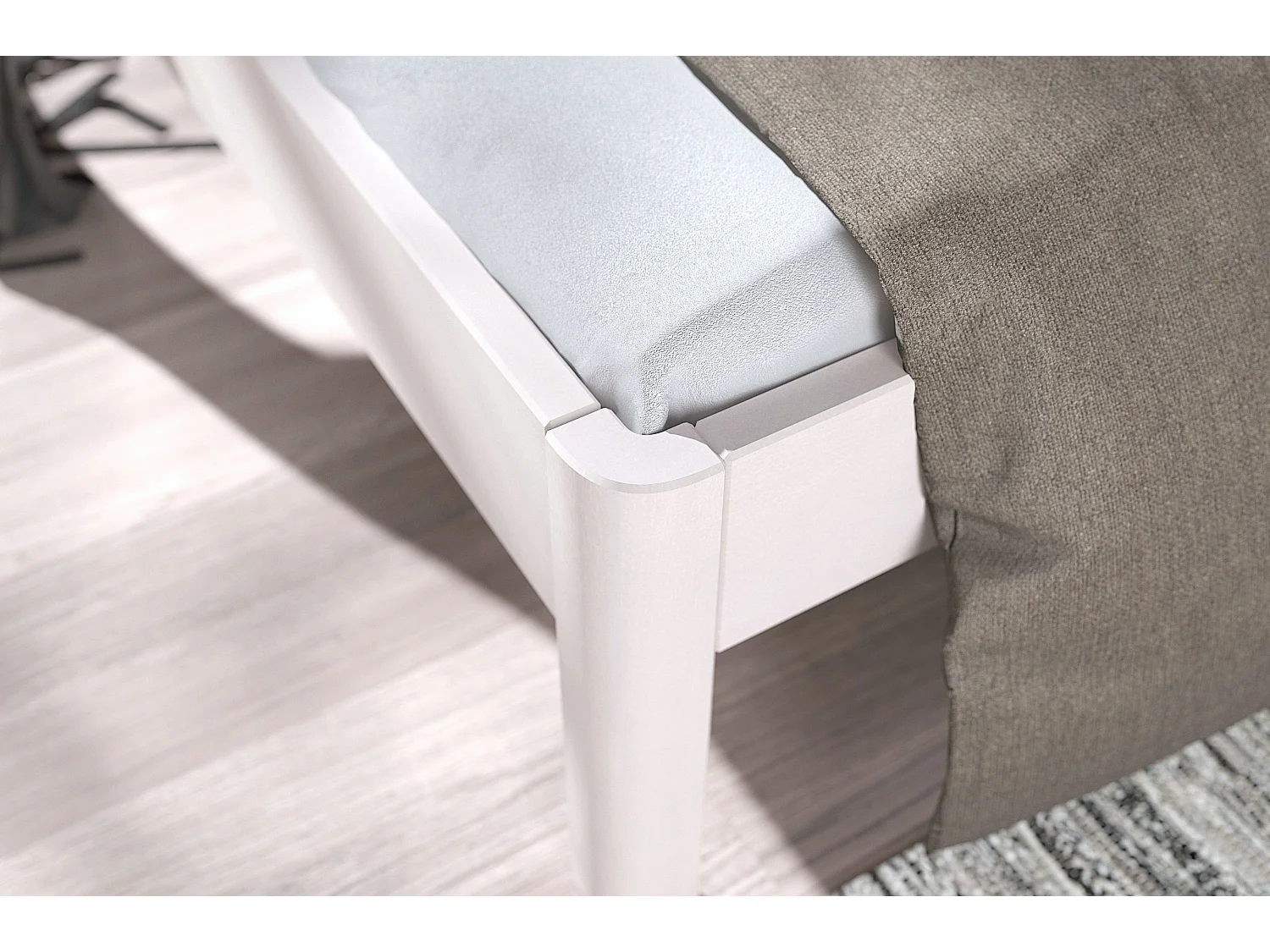 Łóżko bukowe Visby AMMER / 180x200 cm, kolor biały