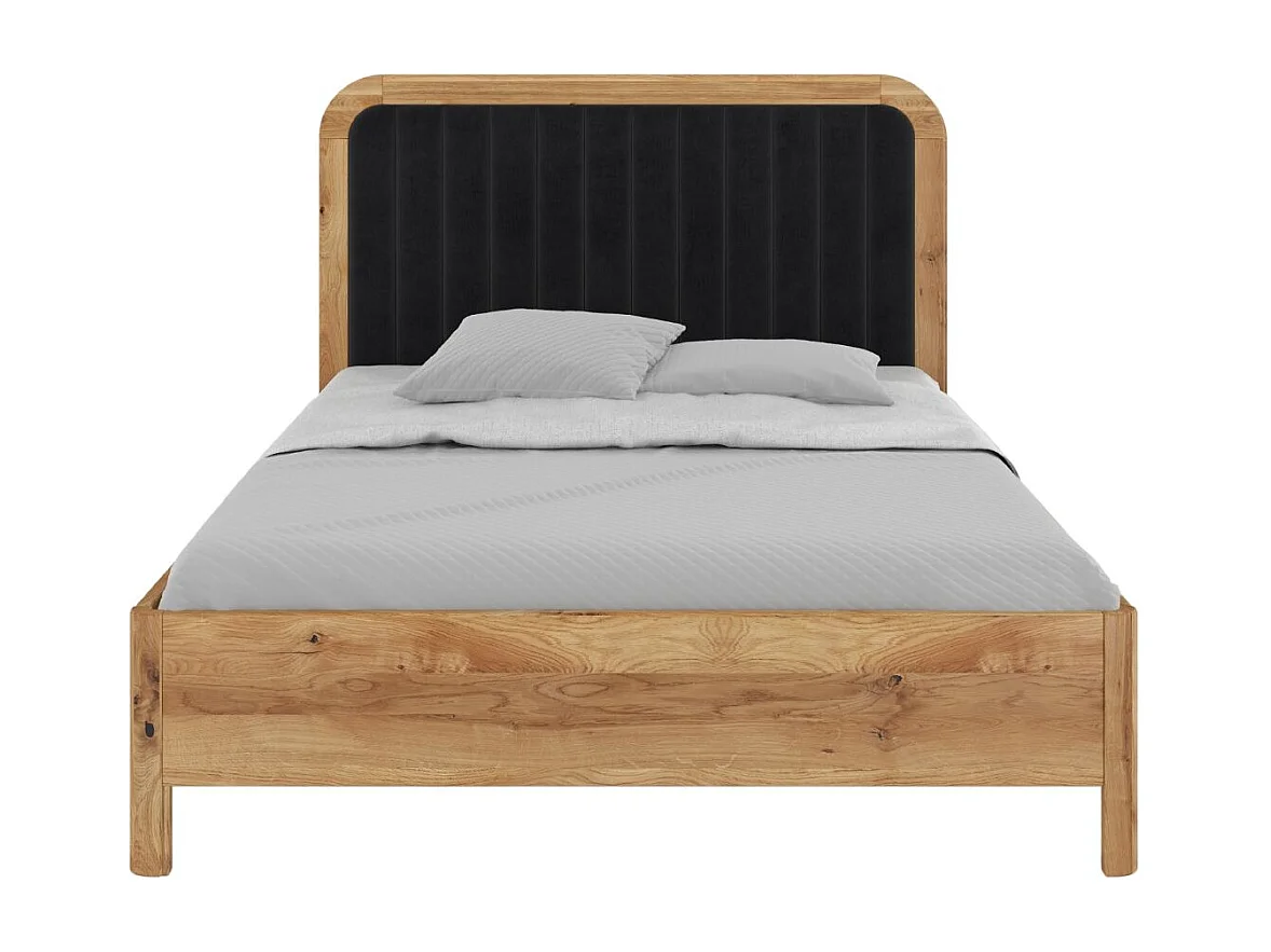 Łóżko dębowe Visby MODENA, 180X200,lakier naturalny/czarny