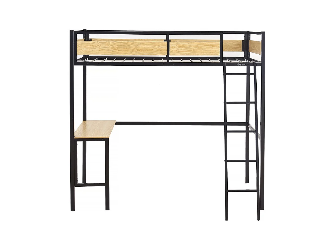 Lit mezzanine avec bureau "Ethan" - 90 x 190 cm - Noir