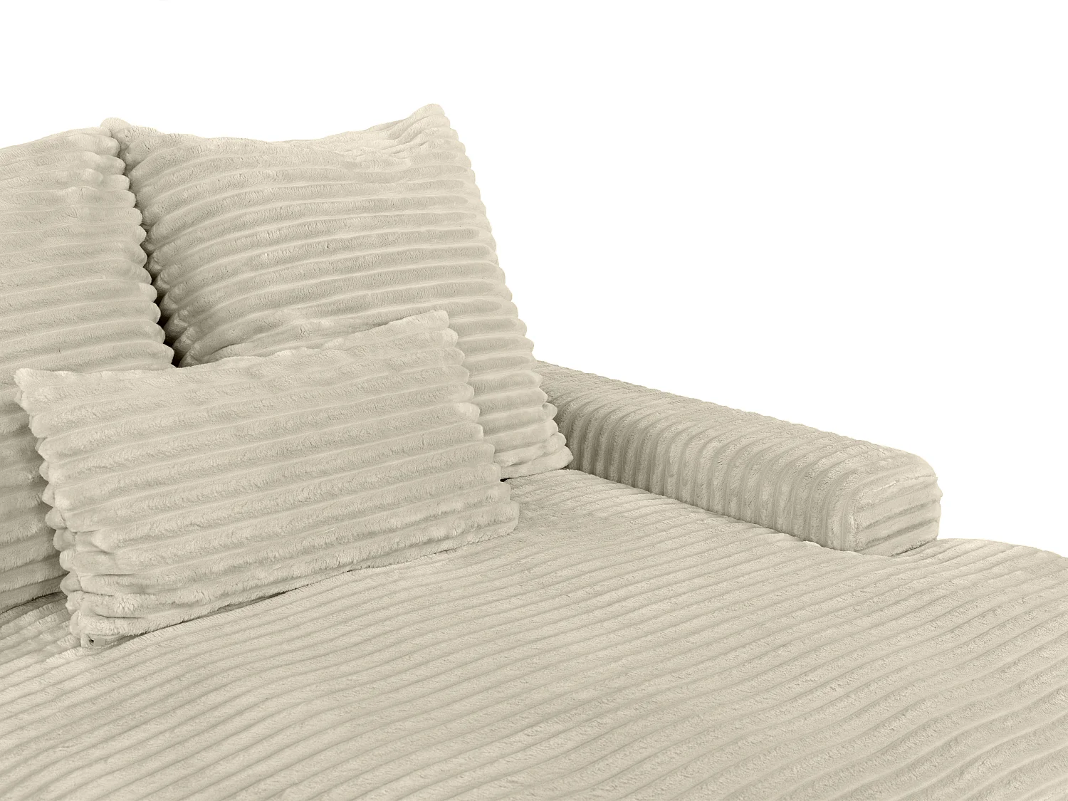 Canapé 4 places confort assise profonde en velours côtelé grosses côtes beige CALAZO de Pascal Morabito