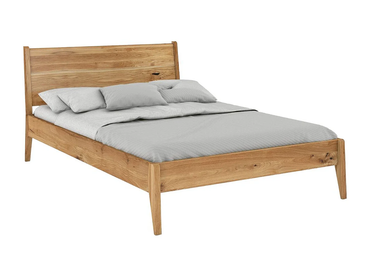 Łóżko dębowe Visby RADOM, 140x200, lakier naturalny