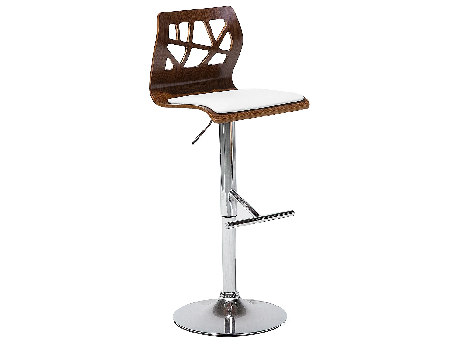 Lot de 2 chaises de bar PETERSBURG Cuir PU Marron/blanc