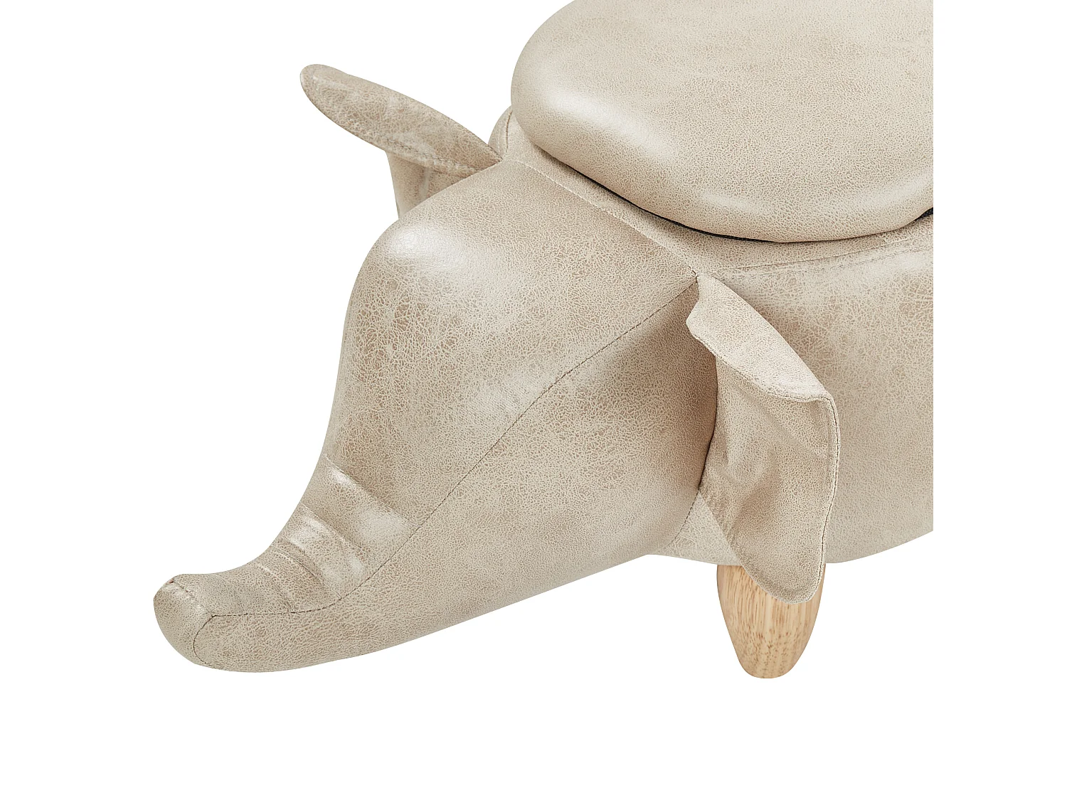 Tierhocker mit Stauraum ELEPHANT Kunstleder Taupe