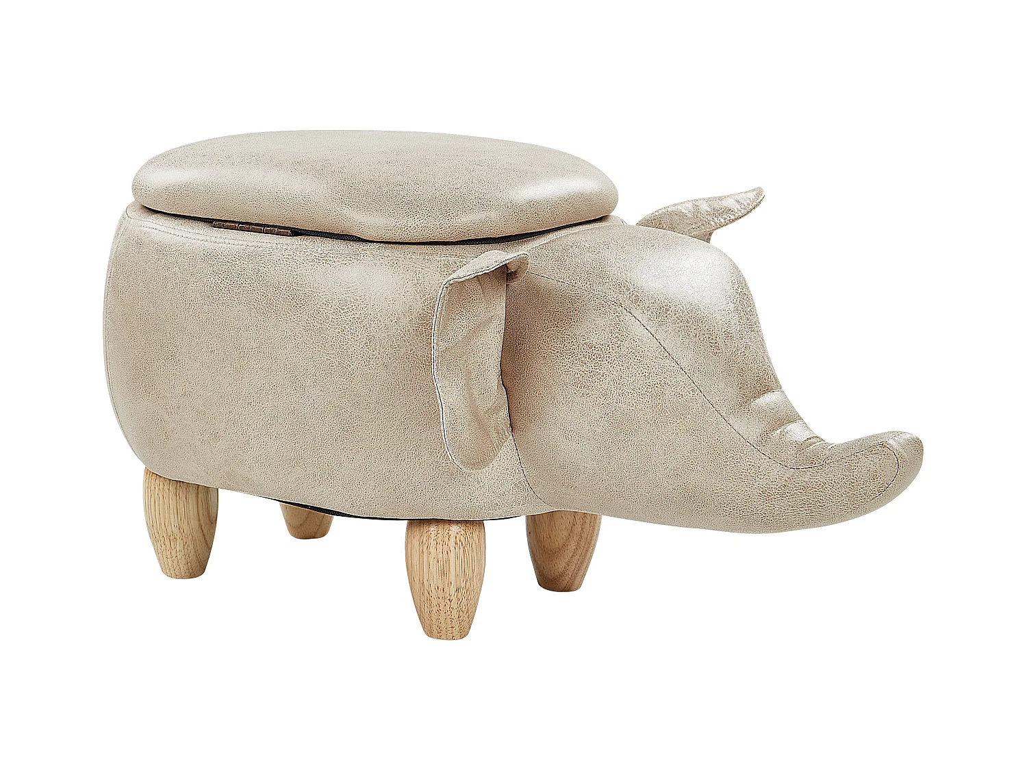 Tabouret de rangement animal ELEPHANT Cuir PU Taupe