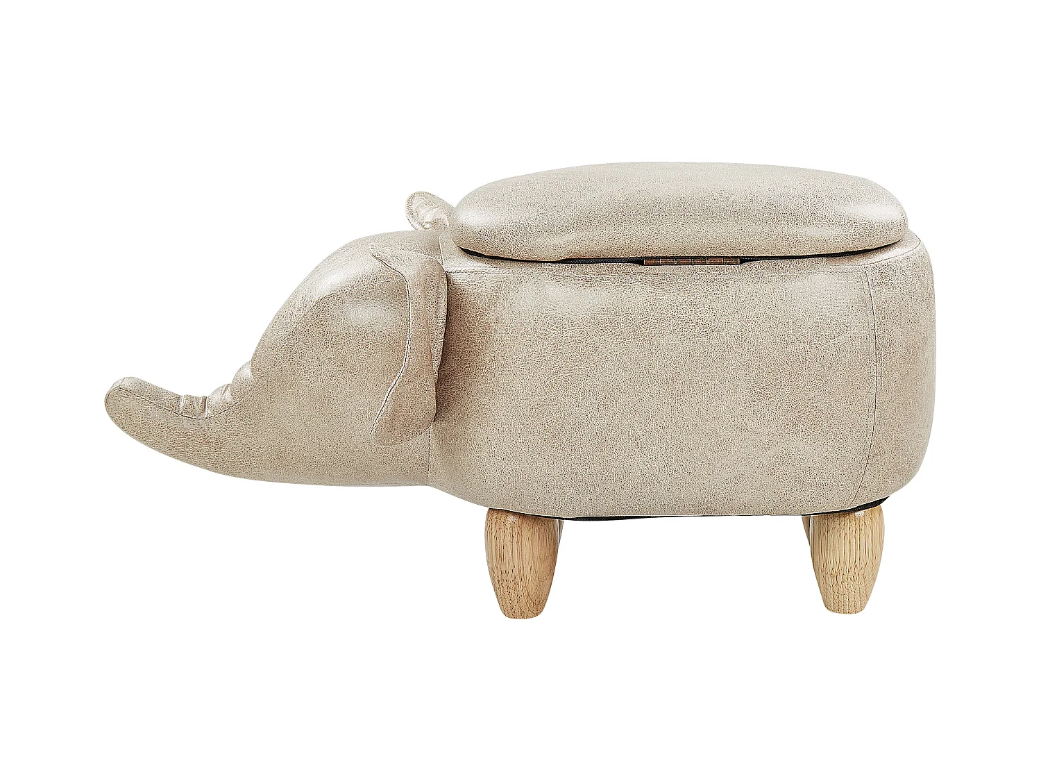 Dierenpoef met opbergruimte ELEPHANT Kunstleer Taupe