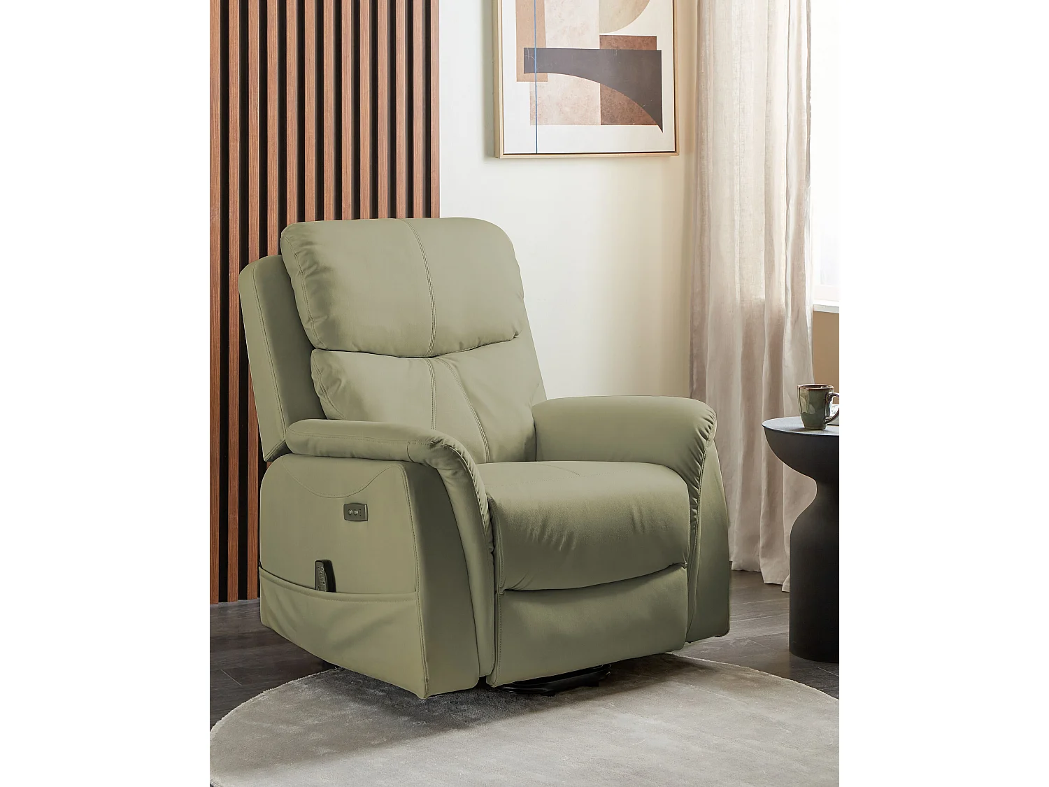 Fauteuil inclinable électrique GLORIE massant Cuir PU Vert