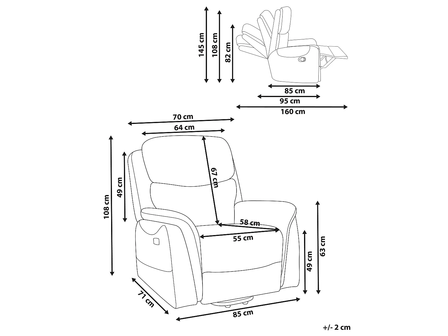 Fauteuil inclinable électrique GLORIE massant Cuir PU Vert