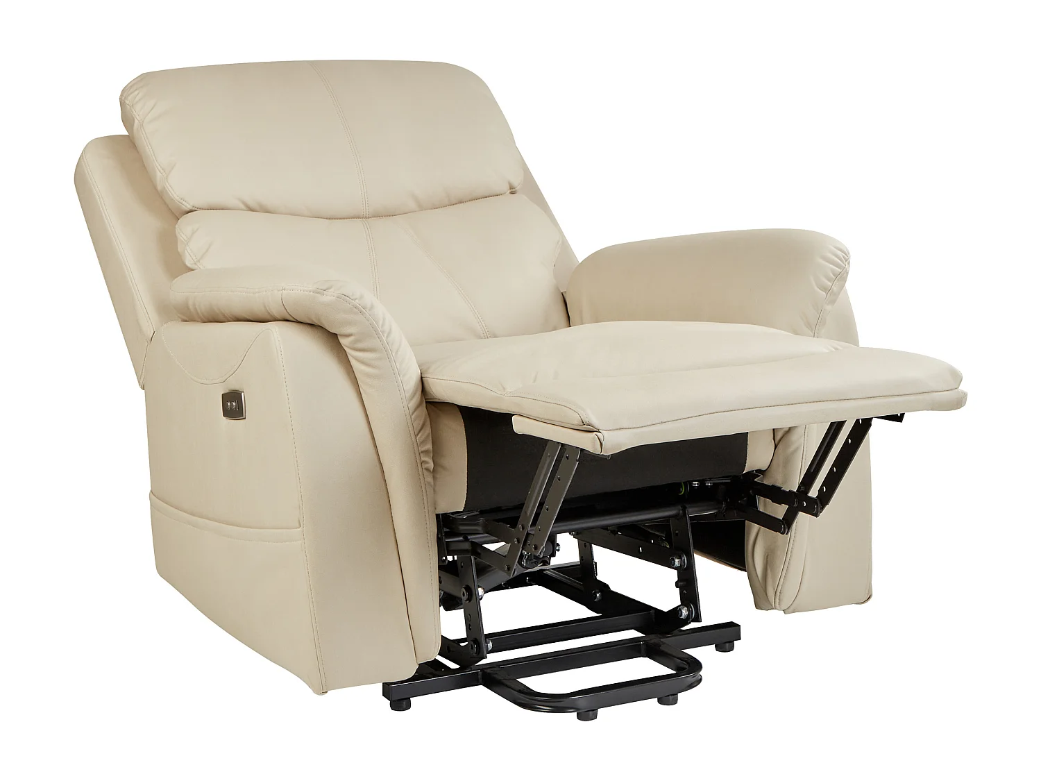 Fauteuil inclinable électrique GLORIE massant Cuir PU Beige clair
