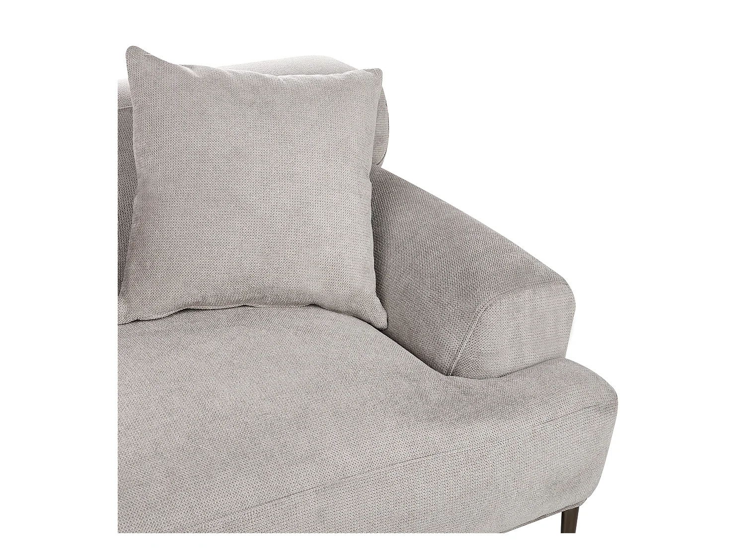 3-Sitzer Sofa Stoffbezug grau Metallbeine tiefe Sitzfläche Dekokissen Matila