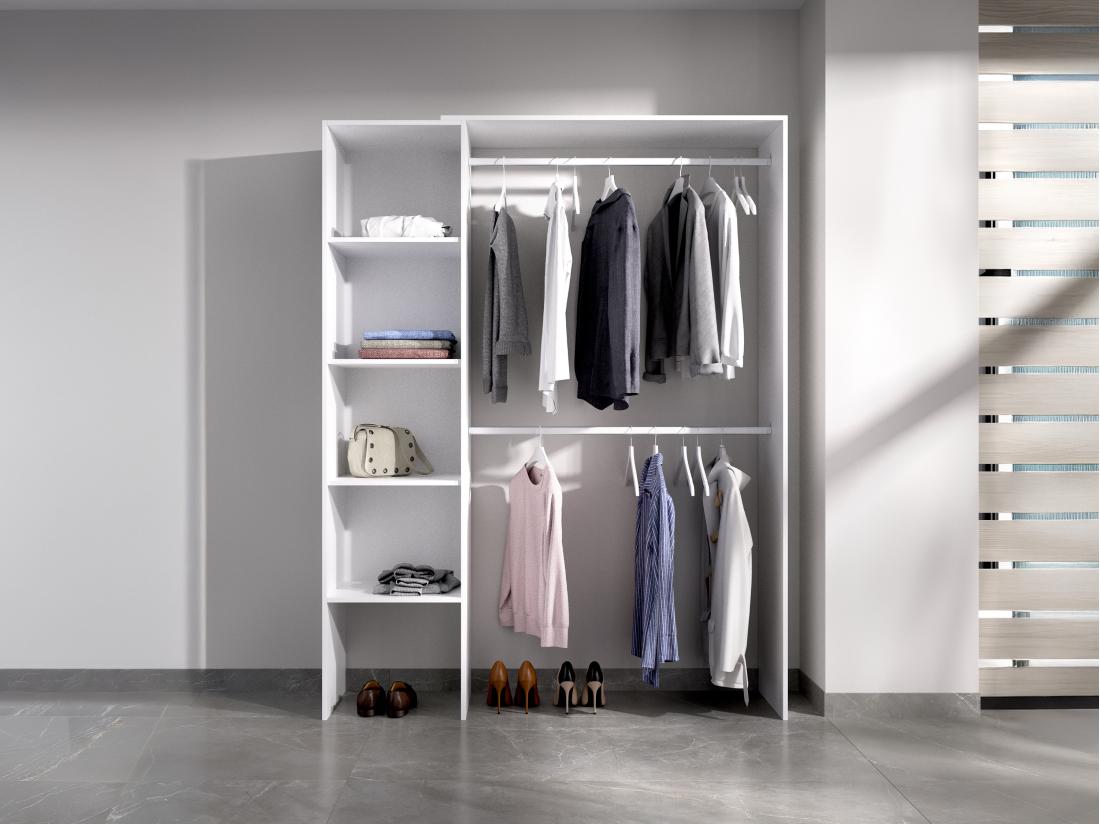 vente unique Dressing extensible - L110/140 cm - Blanc - BELVANA
