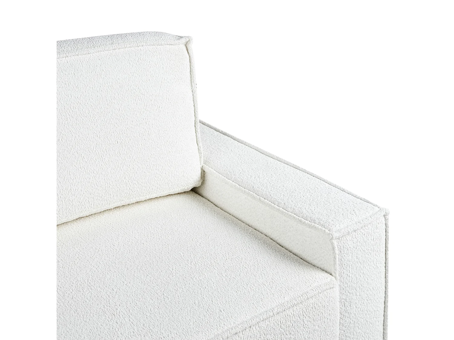 Canapé-lit 3 places NYKER Bouclé Blanc cassé avec rangement
