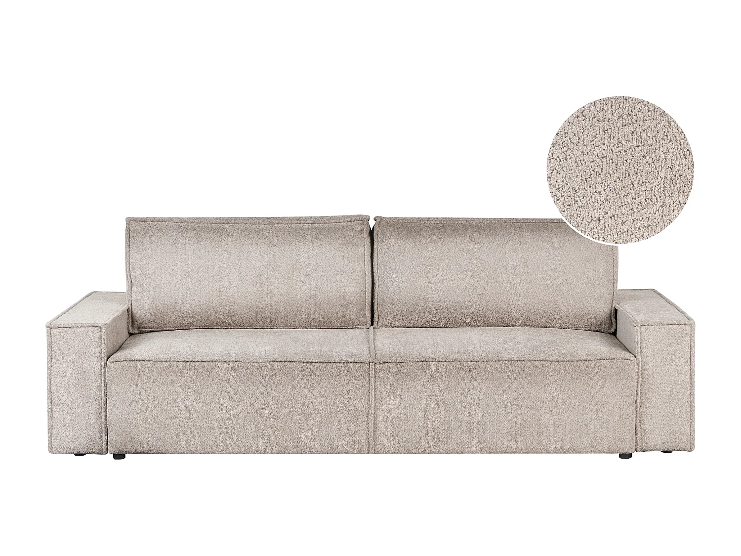 Canapé-lit 3 places NYKER Bouclé Beige avec rangement