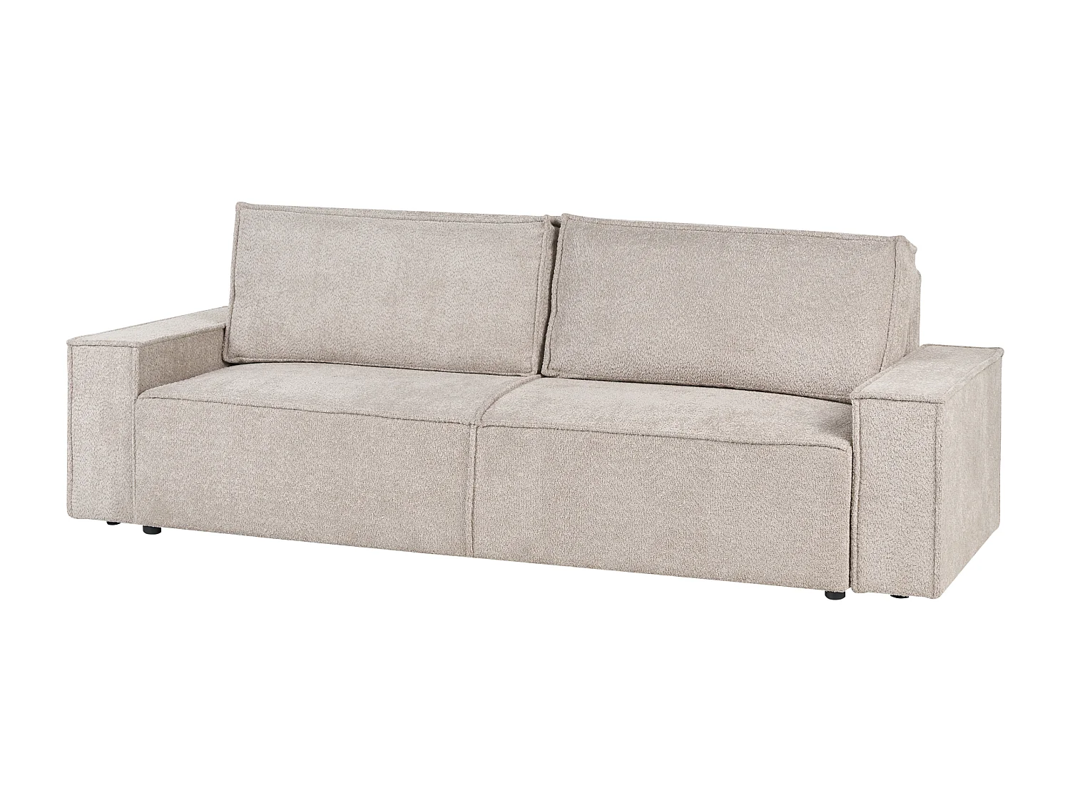 Canapé-lit 3 places NYKER Bouclé Beige avec rangement