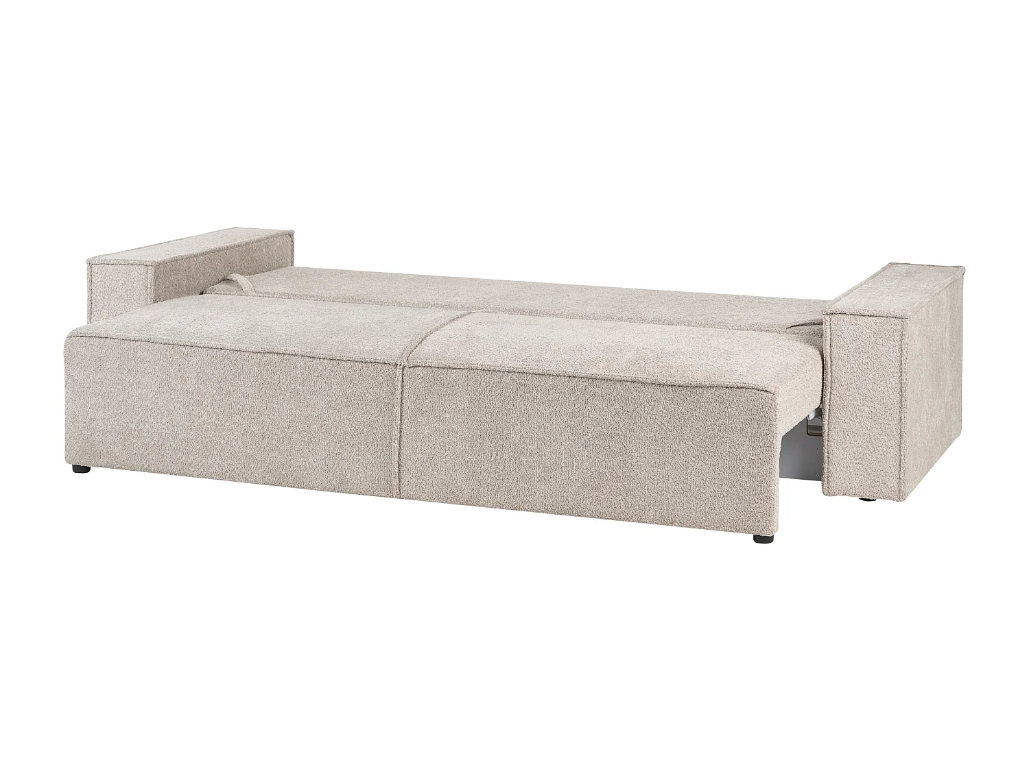 Canapé-lit 3 places NYKER Bouclé Beige avec rangement