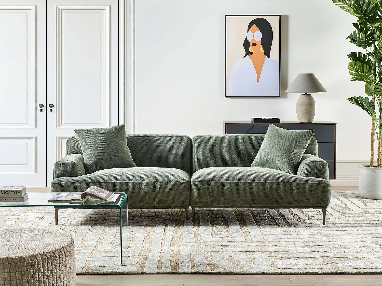 Bank MATILA Stof Groen 3-zitter