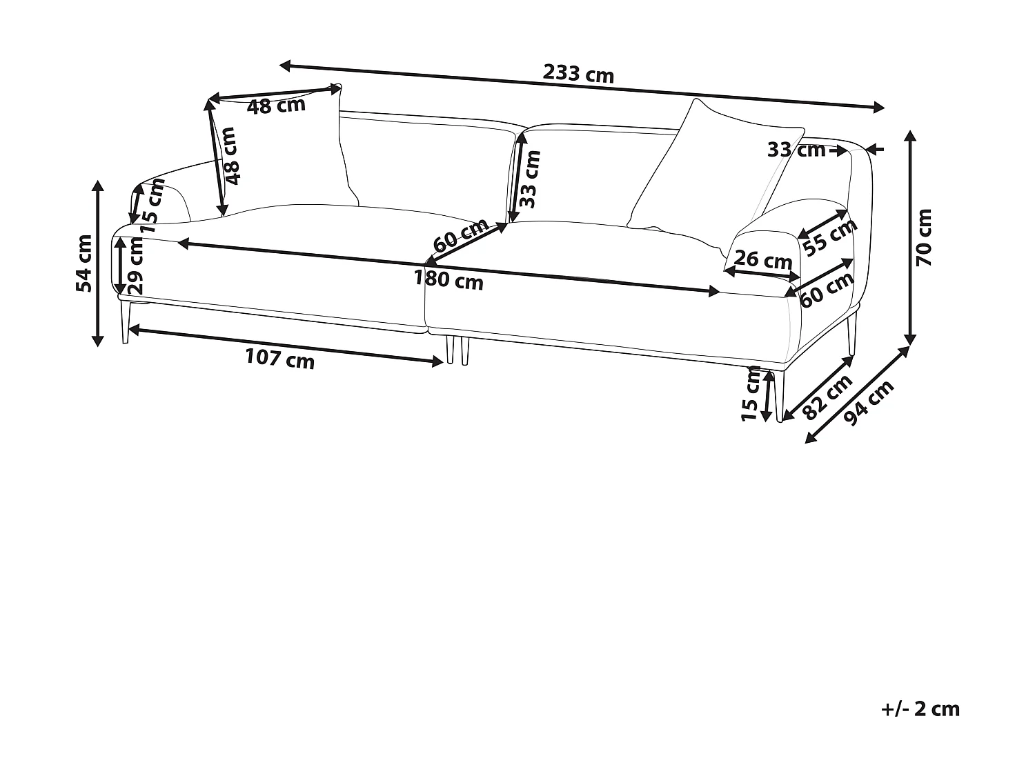 Sofa MATILA Stoff Grün 3-Sitzer