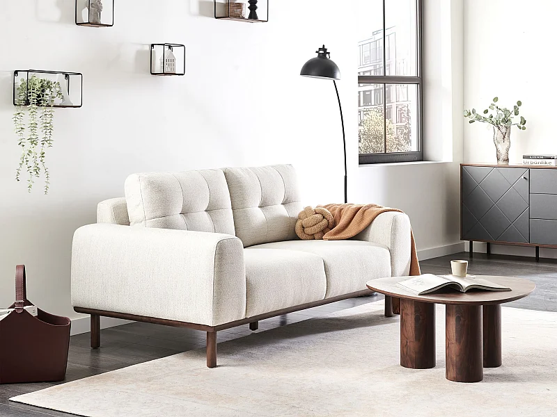 Divano LAURILA Tessuto Beige chiaro 2 posti