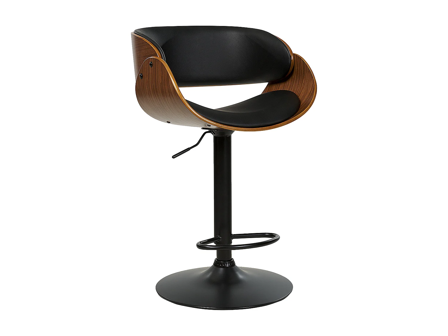 Conjunto de 2 bancos de bar BAKU II Pele sintética Preto